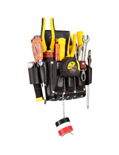 Cinturón de Herramientas RISING STAR de Cuero Negro 11 Bolsillos 2