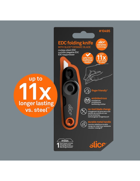 Cuchillo Plegable Slice 10495 | Hoja de Cerámica Segura 10cm