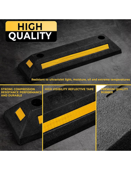 Guía de Estacionamiento de Goma ZONETECH 2 Pcs Reflectante