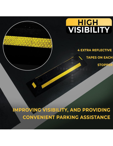 Guía de Estacionamiento de Goma ZONETECH 2 Pcs Reflectante