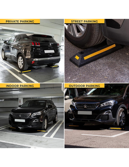 Guía de Estacionamiento de Goma ZONETECH 2 Pcs Reflectante