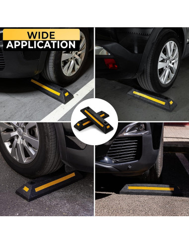 Guía de Estacionamiento de Goma ZONETECH 2 Pcs Reflectante