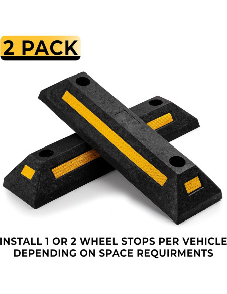 Guía de Estacionamiento de Goma ZONETECH 2 Pcs Reflectante