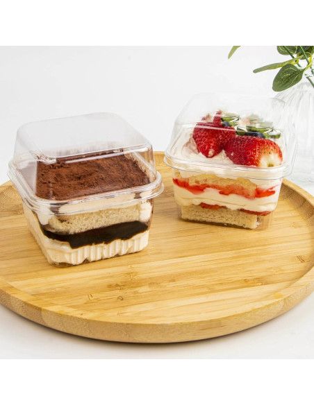 Copas de Postre Reutilizables Wnqou 240ml Cuadradas 50Pcs