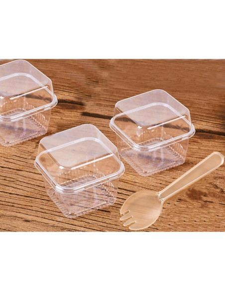 Copas de Postre Reutilizables Wnqou 240ml Cuadradas 50Pcs