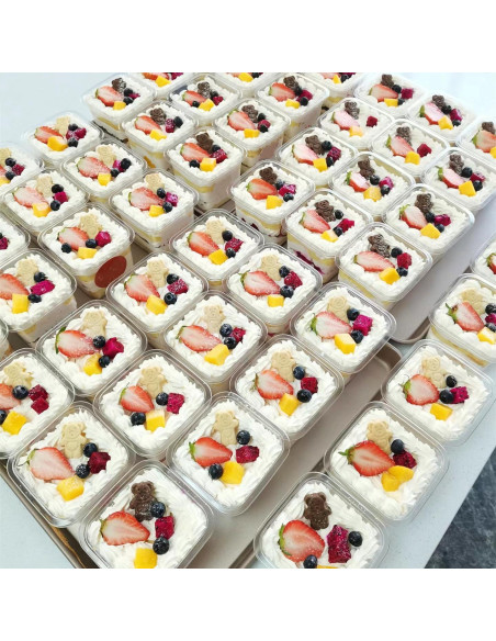 Copas de Postre Reutilizables Wnqou 240ml Cuadradas 50Pcs