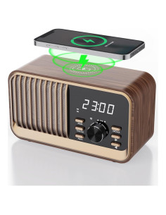 Reloj Despertador MONODEAL WD700 Retro con Bluetooth y Carga Inalámbrica