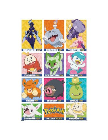 Póster Pokémon Región Paldea Trends International 86.4x56.8 cm