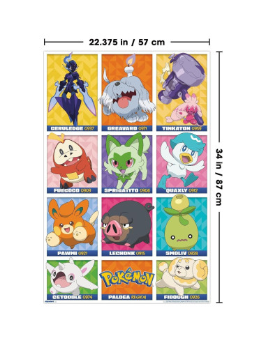 Póster Pokémon Región Paldea Trends International 86.4x56.8 cm