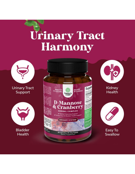 D Mannosa 1000mg con Arándano - Suplemento Urinario 60 Cápsulas D Mannosa 1000mg con Arándano - Suplemento Urinario 60 Cápsulas