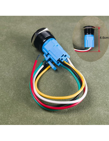 Botón Pulsador Momentáneo Gebildet 22mm IP65 LED Azul