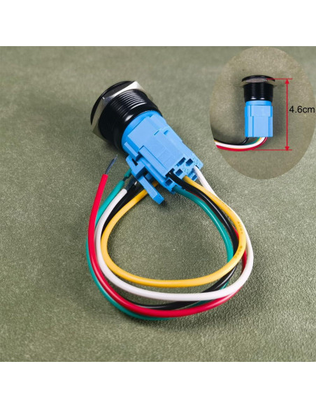 Botón Pulsador Momentáneo Gebildet 22mm IP65 LED Azul