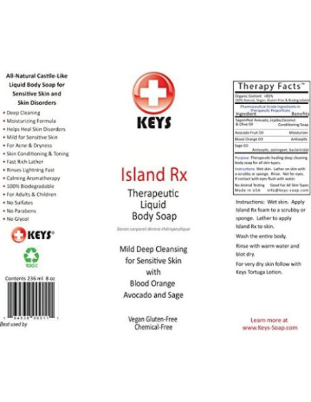 Jabón Líquido Corporal Terapéutico Keys Island Rx 223g - Hidratante