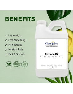 Aceite de Aguacate ClearLee 1.89L - Grado Cosmético Natural 2