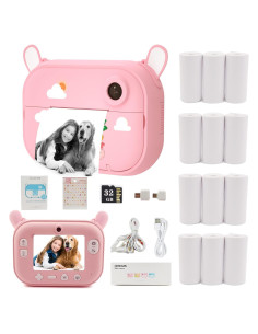 Cámara Instantánea Rosa para Niños Sangrui YT008 con 12 Rollos