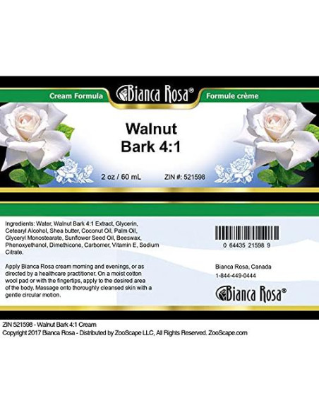 Crema de Corteza de Nogal 4:1 Bianca Rosa 56.7 g Sin Rellenos