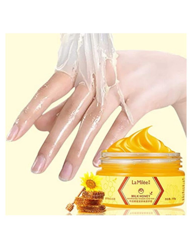 Mascarilla Exfoliante para Manos Lamilee Cera de Leche y Miel 110g