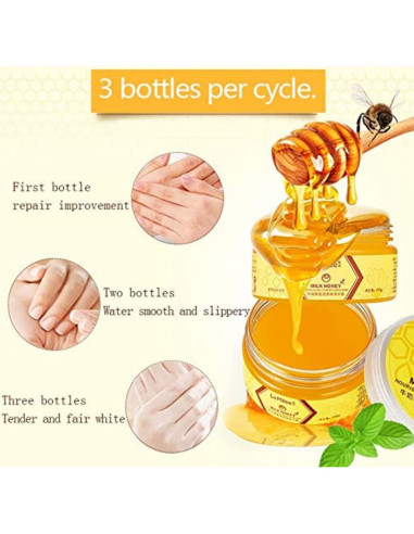 Mascarilla Exfoliante para Manos Lamilee Cera de Leche y Miel 110g