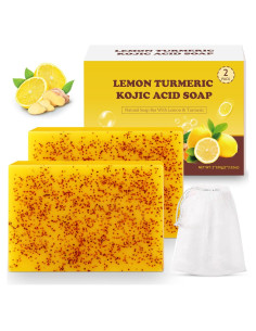 Barra de Jabón de Ácido Kójico Urrznp con Cúrcuma y Limón 2 Unidades