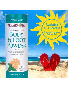 Polvo Absorbente para Cuerpo y Pies NutriBiotic 113 g Vegano 2