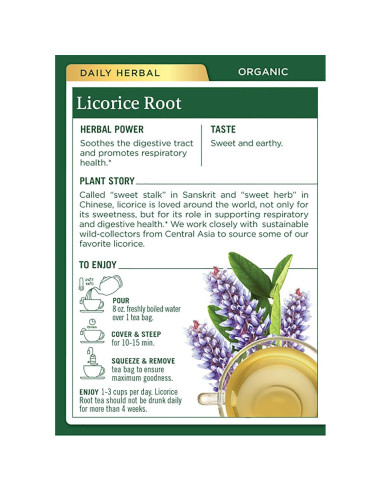 Té de Hierbas Orgánico Traditional Medicinals Raíz de Regaliz 48 Bolsas