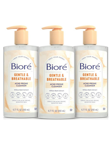 Limpiador Facial Biore Suave para Acné 191 ml - Paquete de 3