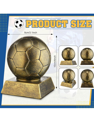 Trofeo de Fútbol Liliaafar MTY0748 Bronce Dorado 10x8x8 cm