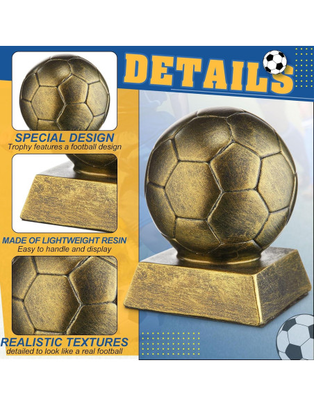 Trofeo de Fútbol Liliaafar MTY0748 Bronce Dorado 10x8x8 cm