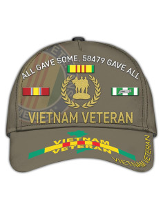 Gorra de Veterano de Vietnam Vetadn Unisex Ajustable 100% Poliéster