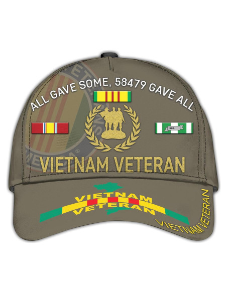 Gorra de Veterano de Vietnam Vetadn Unisex Ajustable 100% Poliéster