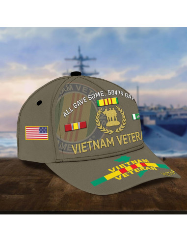 Gorra de Veterano de Vietnam Vetadn Unisex Ajustable 100% Poliéster