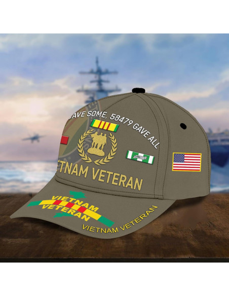 Gorra de Veterano de Vietnam Vetadn Unisex Ajustable 100% Poliéster