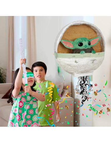 Piñata 3D Baby Yoda El Niño Mandaloriano Única 45 cm