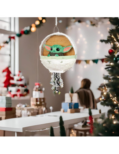 Piñata 3D Baby Yoda El Niño Mandaloriano Única 45 cm