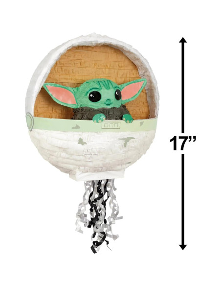 Piñata 3D Baby Yoda El Niño Mandaloriano Única 45 cm