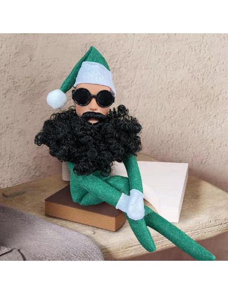 Muñeco de Duende Navideño de Peluche Dumwick Verde 32x8cm