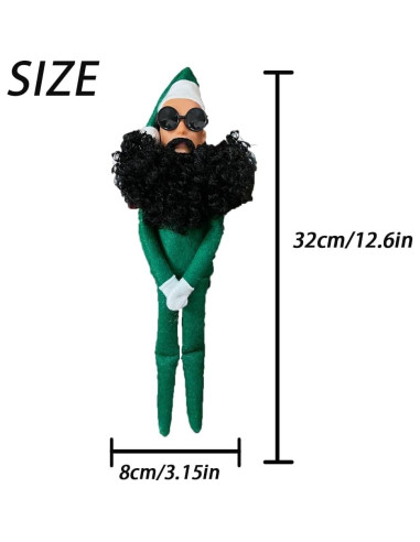 Muñeco de Duende Navideño de Peluche Dumwick Verde 32x8cm