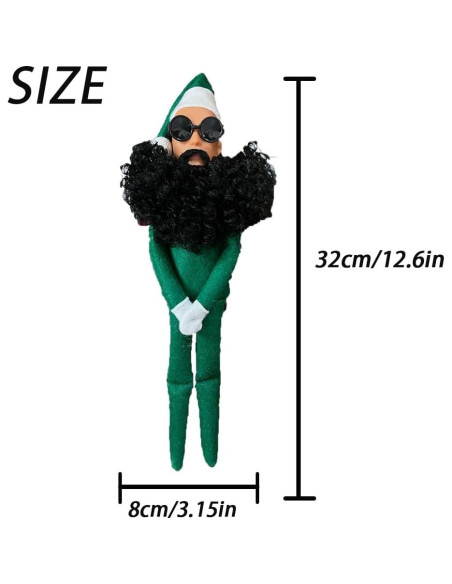 Muñeco de Duende Navideño de Peluche Dumwick Verde 32x8cm