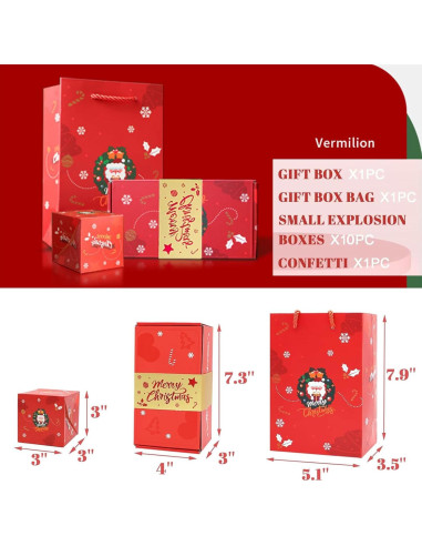 Caja de Regalo Sorpresa DYFCNP 10 Cajas Rojas para Navidad