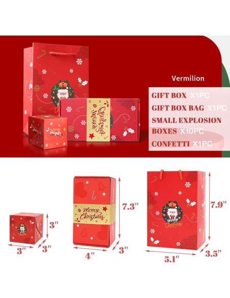 Caja de Regalo Sorpresa DYFCNP 10 Cajas Rojas para Navidad