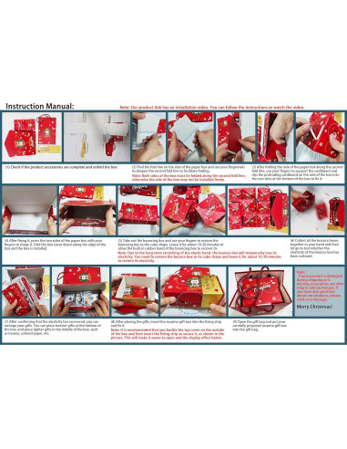 Caja de Regalo Sorpresa DYFCNP 10 Cajas Rojas para Navidad