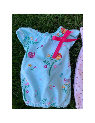 Saco de Sueño Búho Turquesa para Muñecas Cabbage Patch 30-33 cm