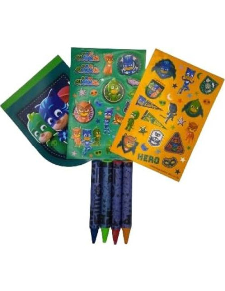 Set de Arte y Actividades PJ Masks - Estuche, Crayones, Stickers