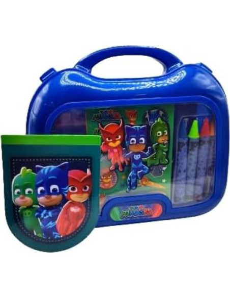 Set de Arte y Actividades PJ Masks - Estuche, Crayones, Stickers