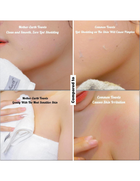 Toallas de Baño Mother-Earth 6 Unidades 30.48x30.48cm Suaves