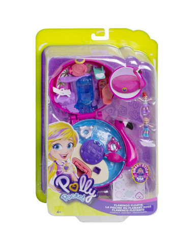 Juego compacto Polly Pocket Flamingo Floatie con 2 muñecas