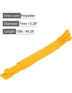 Cuerda Trenzada de Polipropileno MECCANIXITY 15M 7mm Amarillo 2