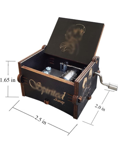 Caja de Música Bolunlun de Madera Manivela 6.35x5.08cm