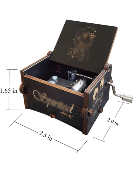 Caja de Música Bolunlun de Madera Manivela 6.35x5.08cm