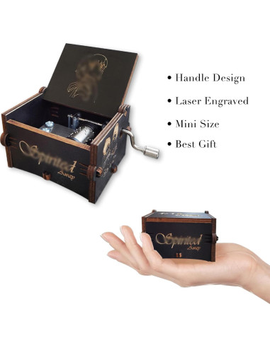 Caja de Música Bolunlun de Madera Manivela 6.35x5.08cm